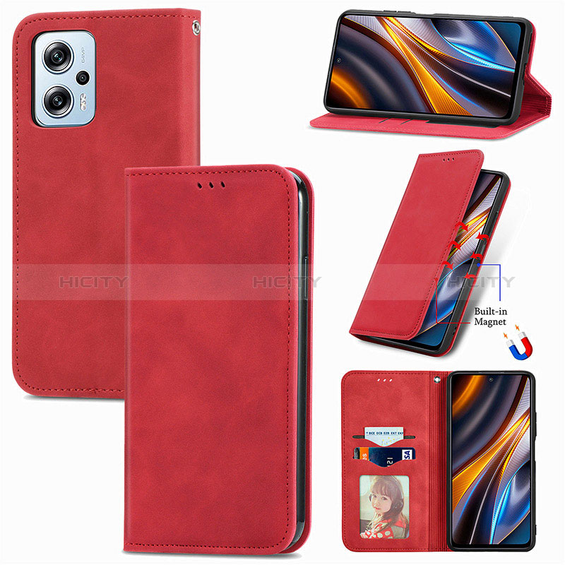 Handytasche Stand Schutzhülle Flip Leder Hülle S08D für Xiaomi Redmi Note 11T Pro+ Plus 5G groß