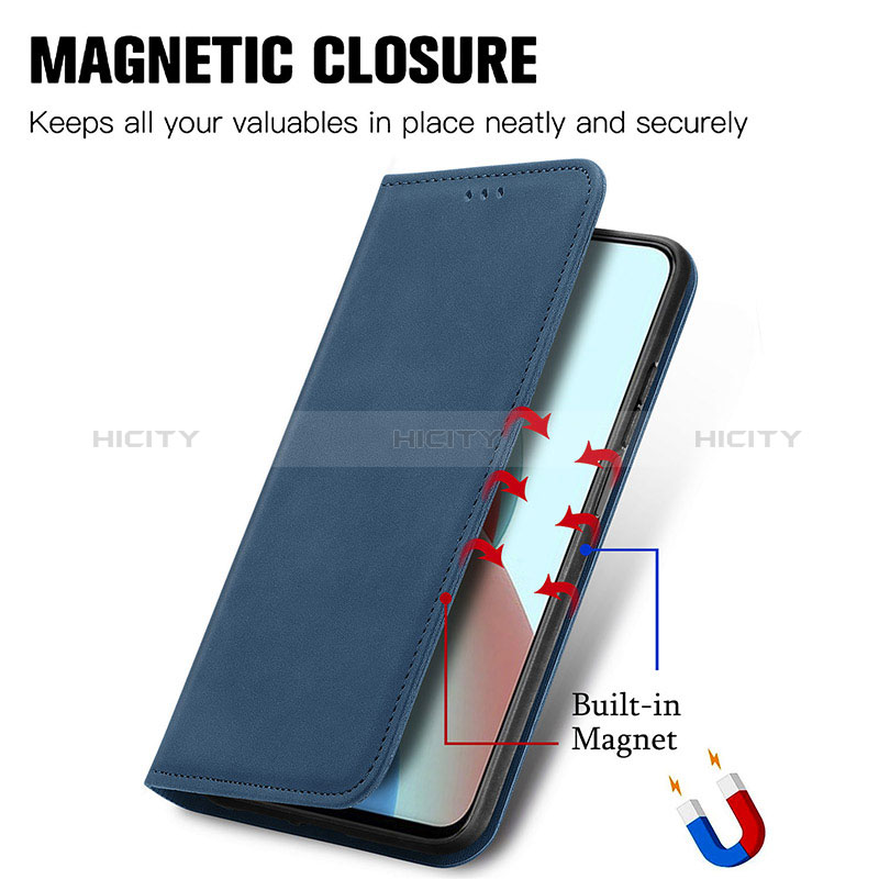 Handytasche Stand Schutzhülle Flip Leder Hülle S08D für Xiaomi Redmi Note 9 5G groß