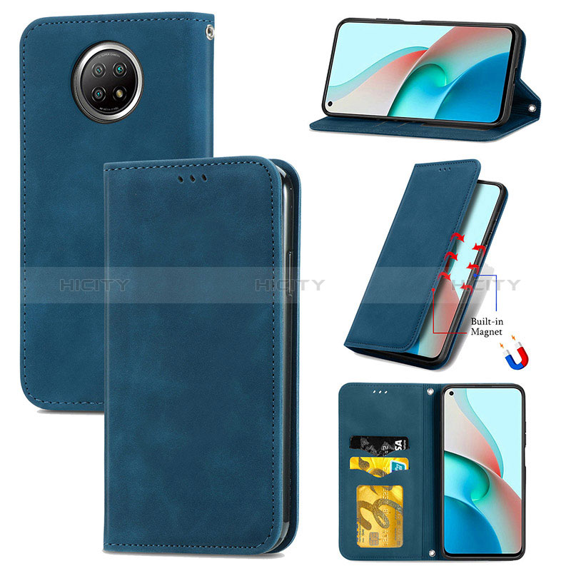 Handytasche Stand Schutzhülle Flip Leder Hülle S08D für Xiaomi Redmi Note 9 5G groß