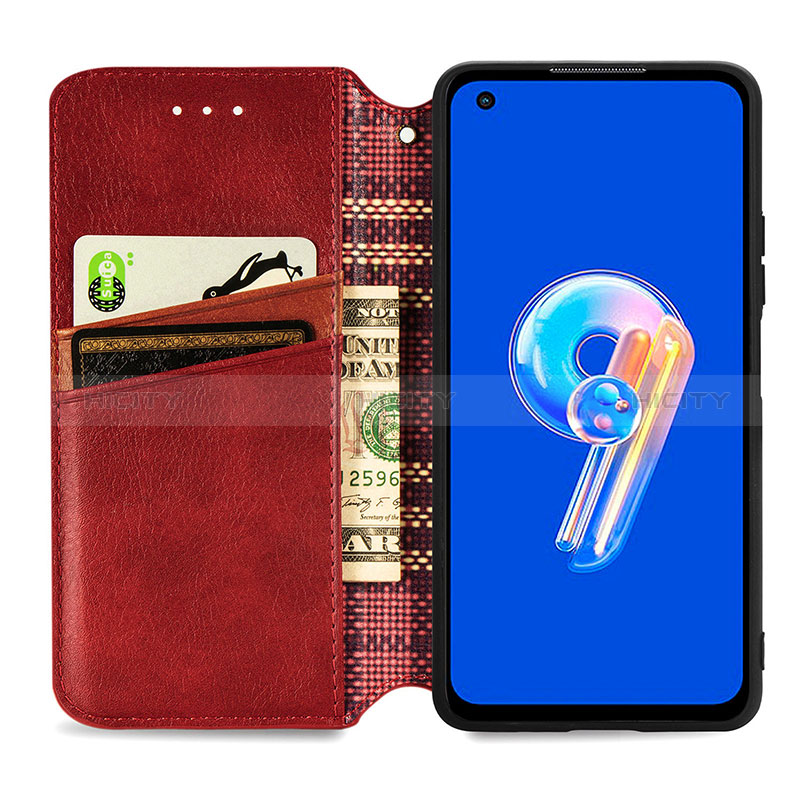 Handytasche Stand Schutzhülle Flip Leder Hülle S09D für Asus Zenfone 9 groß