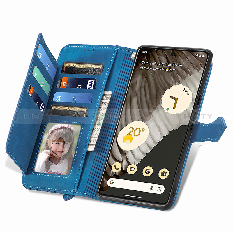 Handytasche Stand Schutzhülle Flip Leder Hülle S09D für Google Pixel 7 Pro 5G