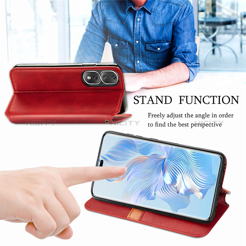 Handytasche Stand Schutzhülle Flip Leder Hülle S09D für Huawei Honor 80 Pro Flat 5G