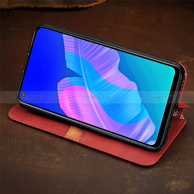 Handytasche Stand Schutzhülle Flip Leder Hülle S09D für Huawei P40 Lite E