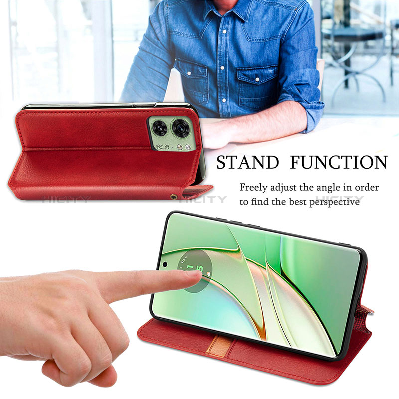 Handytasche Stand Schutzhülle Flip Leder Hülle S09D für Motorola Moto Edge 40 5G