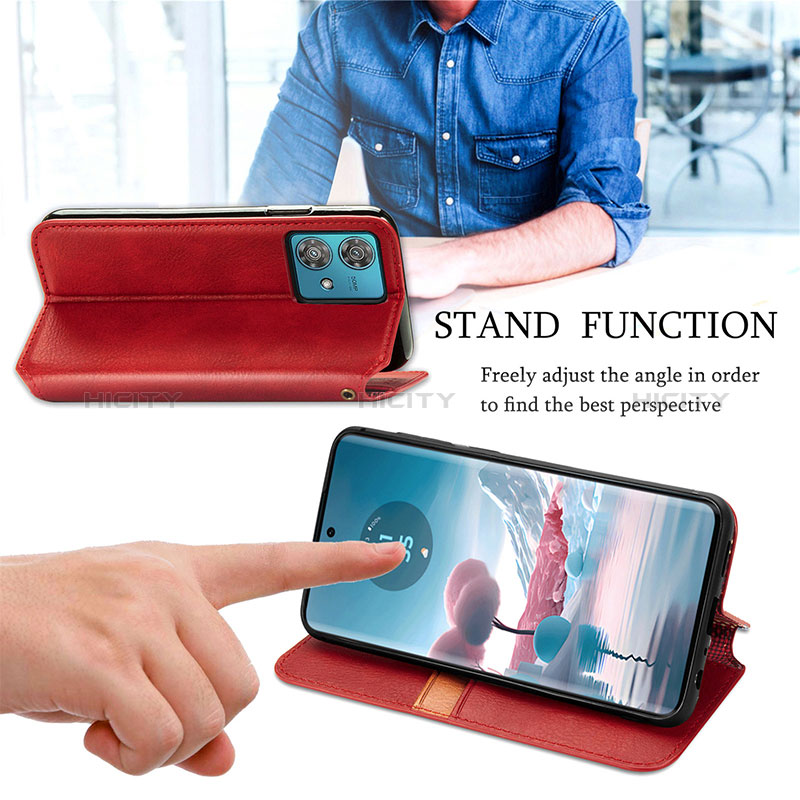 Handytasche Stand Schutzhülle Flip Leder Hülle S09D für Motorola Moto Edge 40 Neo 5G groß