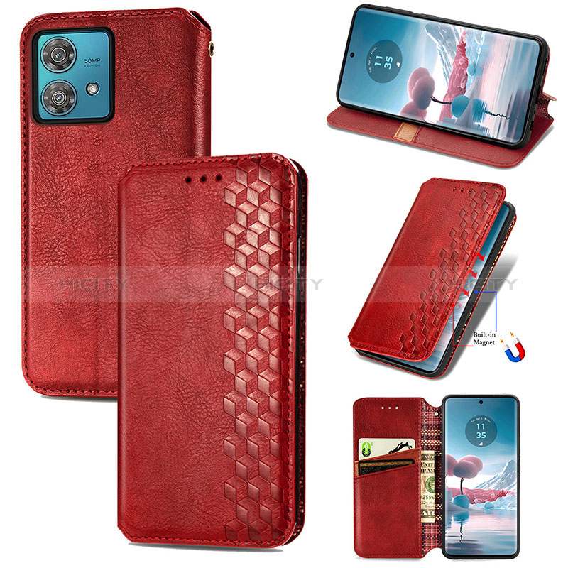 Handytasche Stand Schutzhülle Flip Leder Hülle S09D für Motorola Moto Edge 40 Neo 5G