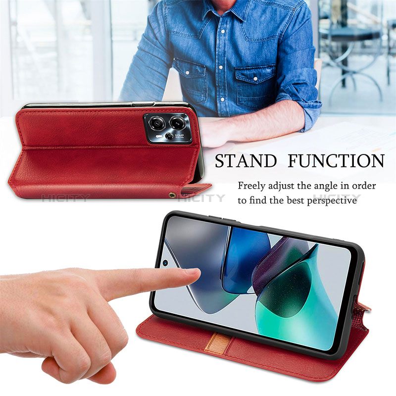 Handytasche Stand Schutzhülle Flip Leder Hülle S09D für Motorola Moto G13 groß