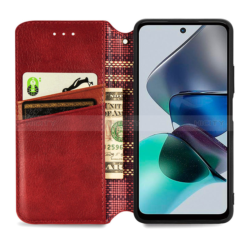 Handytasche Stand Schutzhülle Flip Leder Hülle S09D für Motorola Moto G13 groß