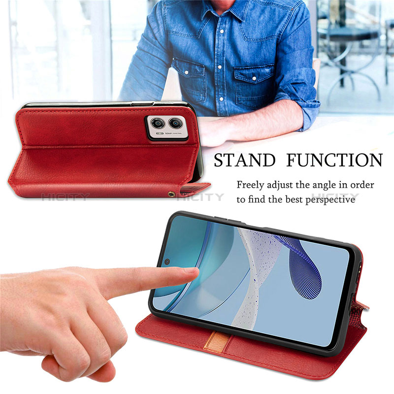 Handytasche Stand Schutzhülle Flip Leder Hülle S09D für Motorola Moto G53j 5G