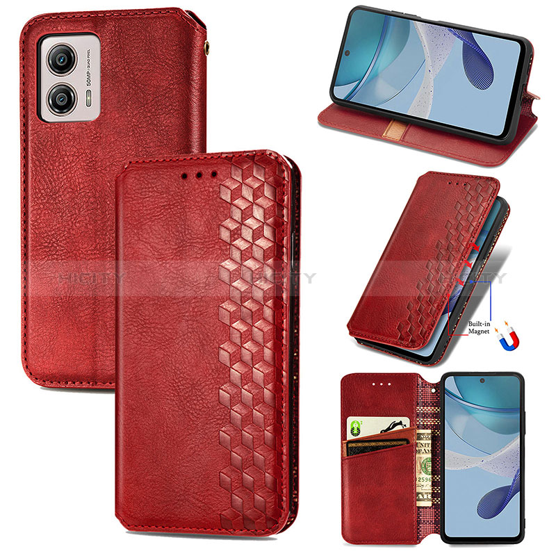 Handytasche Stand Schutzhülle Flip Leder Hülle S09D für Motorola Moto G53j 5G groß