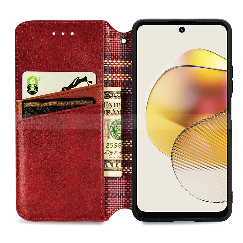 Handytasche Stand Schutzhülle Flip Leder Hülle S09D für Motorola Moto G73 5G