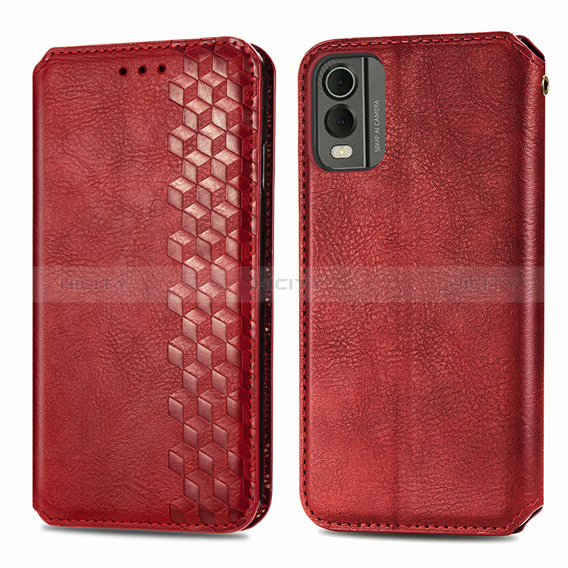 Handytasche Stand Schutzhülle Flip Leder Hülle S09D für Nokia C210 Rot