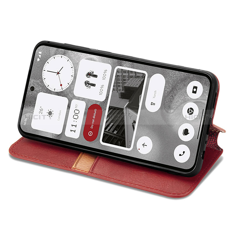 Handytasche Stand Schutzhülle Flip Leder Hülle S09D für Nothing Phone 2 groß