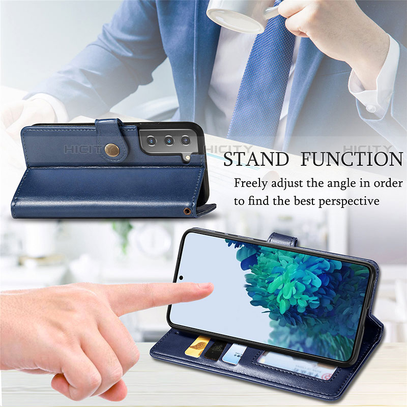 Handytasche Stand Schutzhülle Flip Leder Hülle S09D für Samsung Galaxy S21 Plus 5G