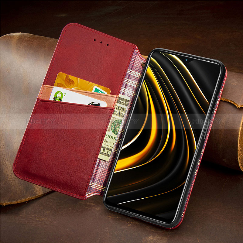 Handytasche Stand Schutzhülle Flip Leder Hülle S09D für Xiaomi Poco M3 groß