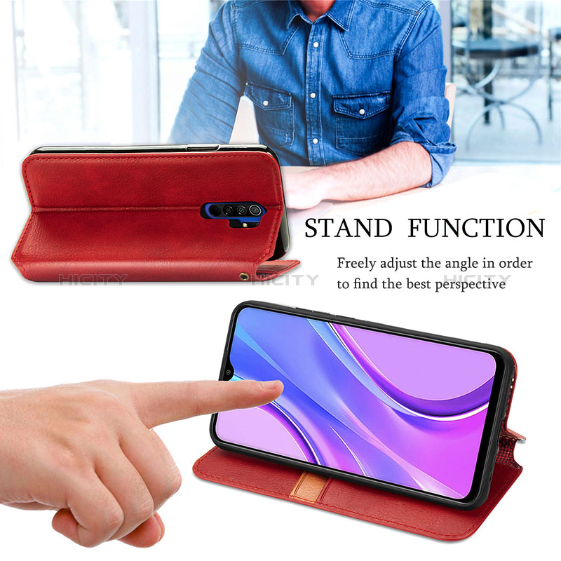 Handytasche Stand Schutzhülle Flip Leder Hülle S09D für Xiaomi Redmi 9 groß