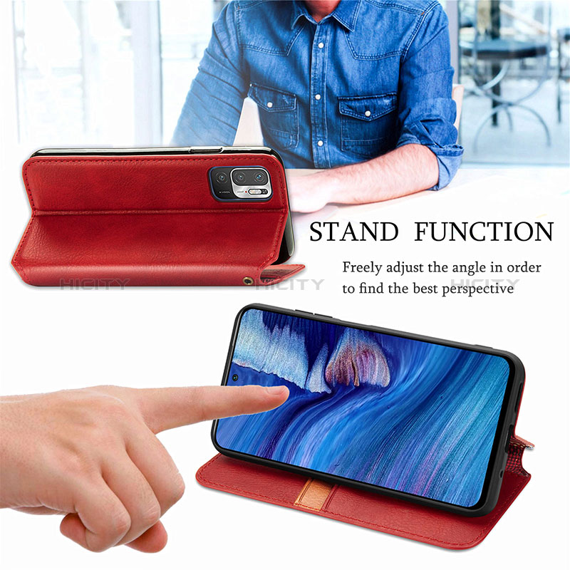 Handytasche Stand Schutzhülle Flip Leder Hülle S09D für Xiaomi Redmi Note 10 5G groß