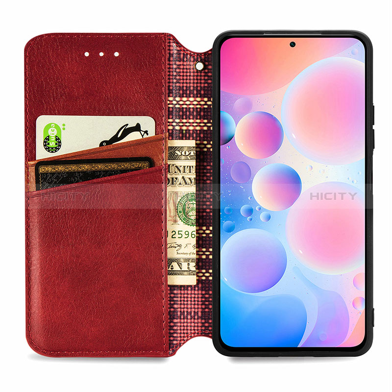 Handytasche Stand Schutzhülle Flip Leder Hülle S09D für Xiaomi Redmi Note 10 Pro 4G groß