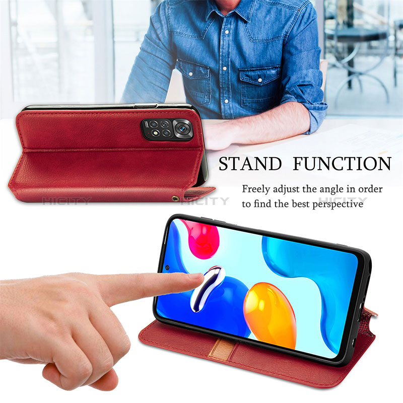 Handytasche Stand Schutzhülle Flip Leder Hülle S09D für Xiaomi Redmi Note 11 4G (2022) groß