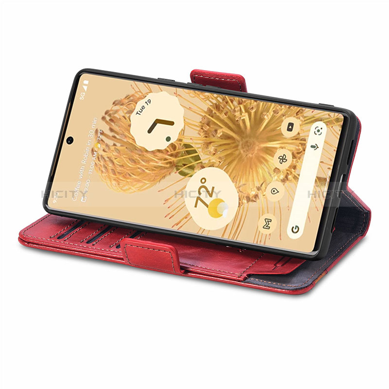 Handytasche Stand Schutzhülle Flip Leder Hülle S10D für Google Pixel 6 Pro 5G groß