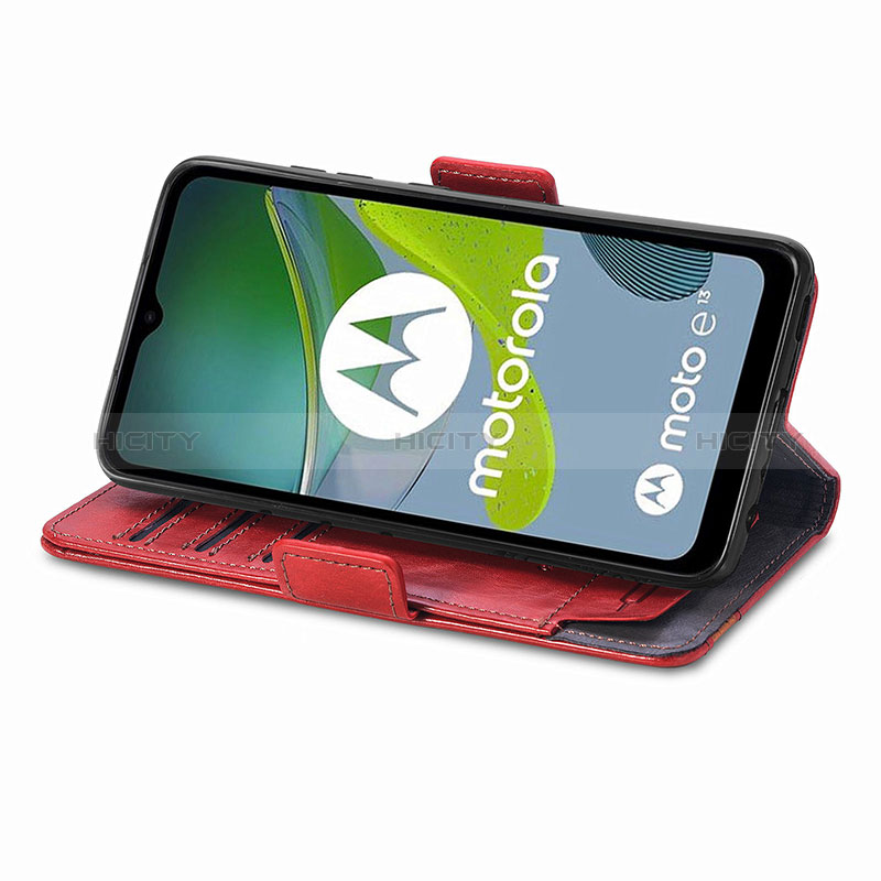 Handytasche Stand Schutzhülle Flip Leder Hülle S10D für Motorola Moto E13