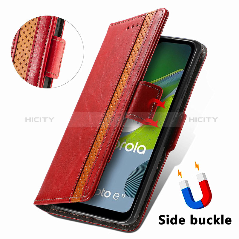 Handytasche Stand Schutzhülle Flip Leder Hülle S10D für Motorola Moto E13