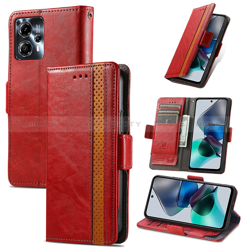 Handytasche Stand Schutzhülle Flip Leder Hülle S10D für Motorola Moto G13 groß