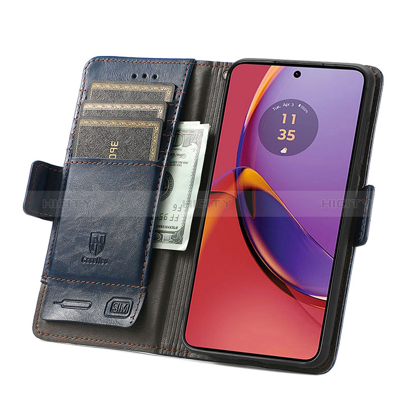 Handytasche Stand Schutzhülle Flip Leder Hülle S10D für Motorola Moto G84 5G groß