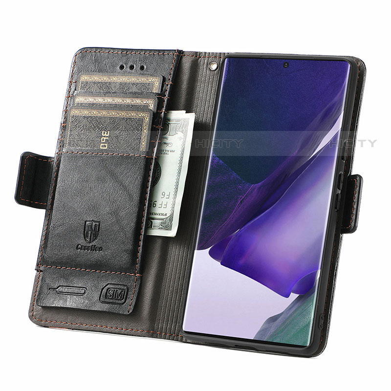 Handytasche Stand Schutzhülle Flip Leder Hülle S10D für Samsung Galaxy S22 Ultra 5G