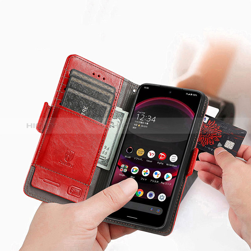 Handytasche Stand Schutzhülle Flip Leder Hülle S10D für Sharp Aquos R8 Pro