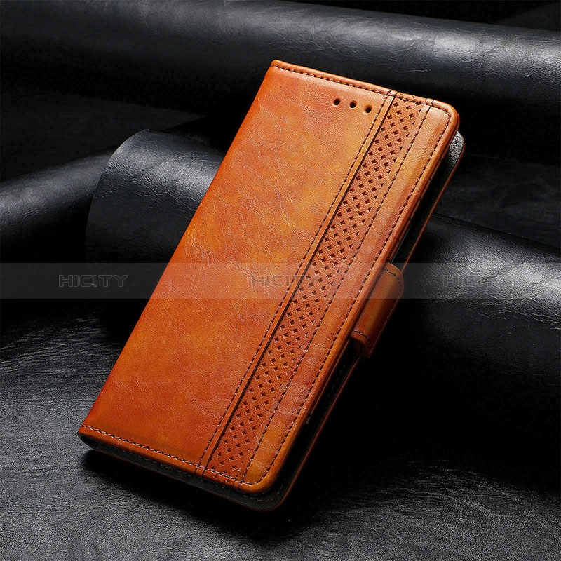 Handytasche Stand Schutzhülle Flip Leder Hülle S10D für Sharp Aquos R8 Pro Hellbraun