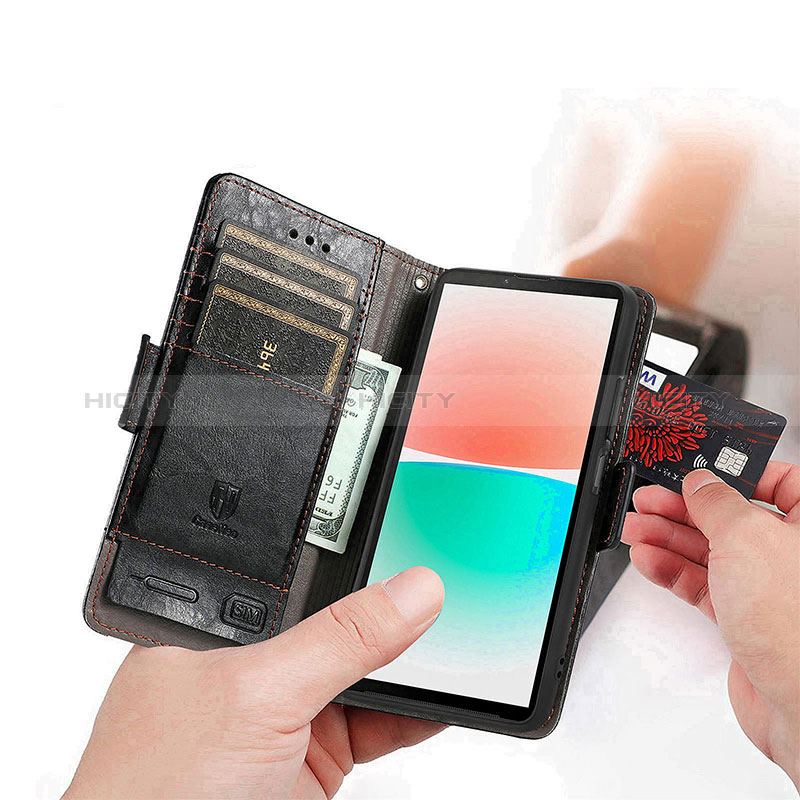 Handytasche Stand Schutzhülle Flip Leder Hülle S10D für Sharp Aquos R8s groß