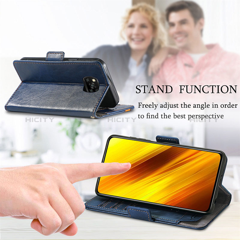 Handytasche Stand Schutzhülle Flip Leder Hülle S10D für Xiaomi Poco X3 NFC groß