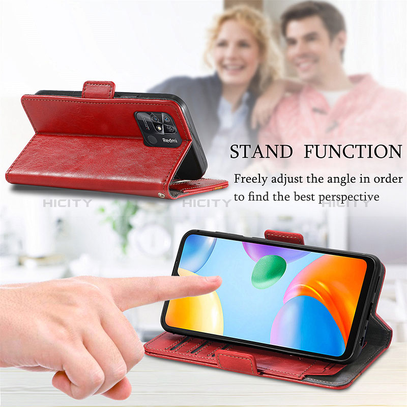 Handytasche Stand Schutzhülle Flip Leder Hülle S10D für Xiaomi Redmi 10 India groß