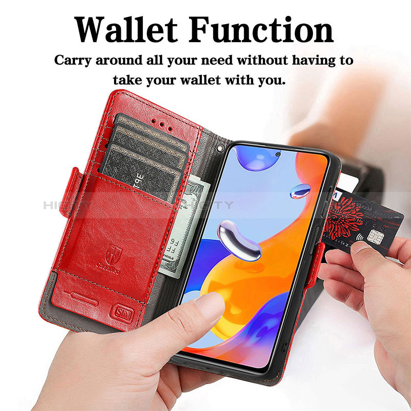 Handytasche Stand Schutzhülle Flip Leder Hülle S10D für Xiaomi Redmi Note 12 Pro 4G groß