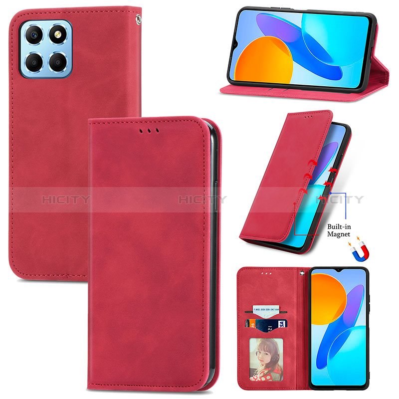 Handytasche Stand Schutzhülle Flip Leder Hülle S12D für Huawei Honor 70 Lite 5G groß