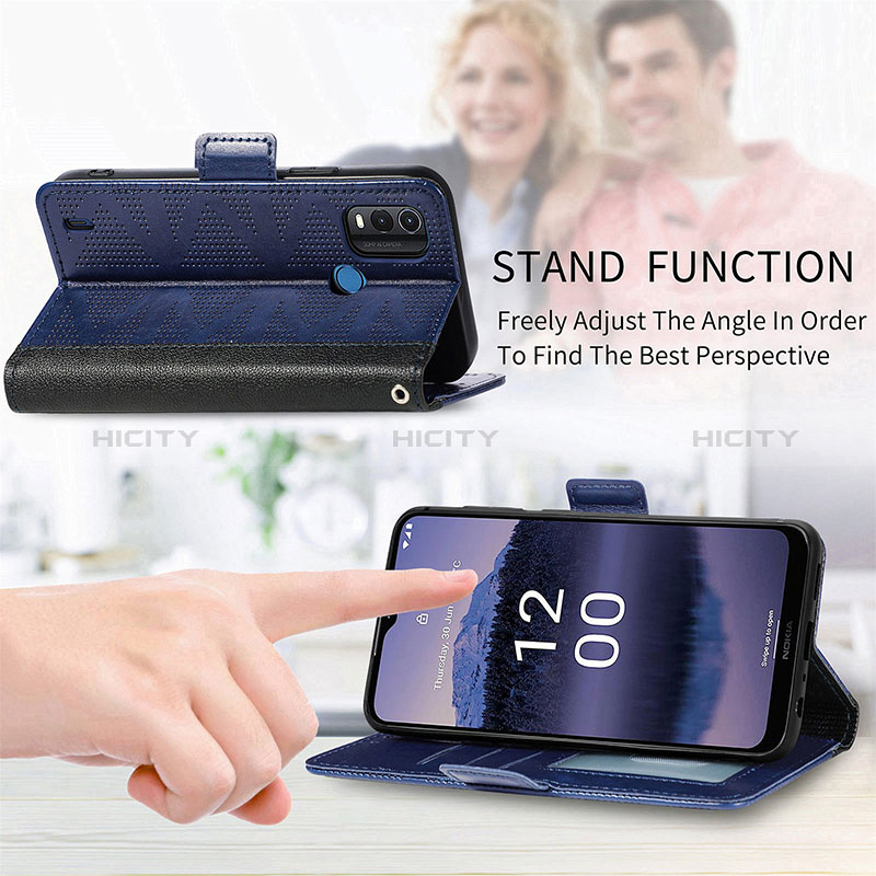 Handytasche Stand Schutzhülle Flip Leder Hülle S12D für Nokia G11 Plus groß