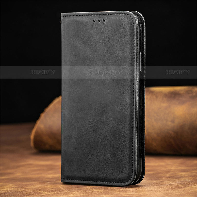 Handytasche Stand Schutzhülle Flip Leder Hülle S12D für Samsung Galaxy S23 Ultra 5G Schwarz