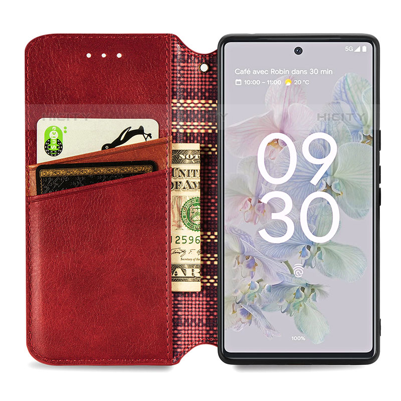 Handytasche Stand Schutzhülle Flip Leder Hülle S14D für Google Pixel 6a 5G groß