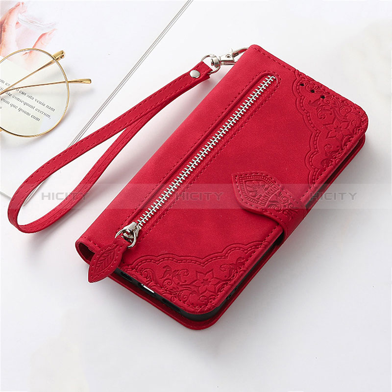 Handytasche Stand Schutzhülle Flip Leder Hülle S14D für HTC U23 5G Rot