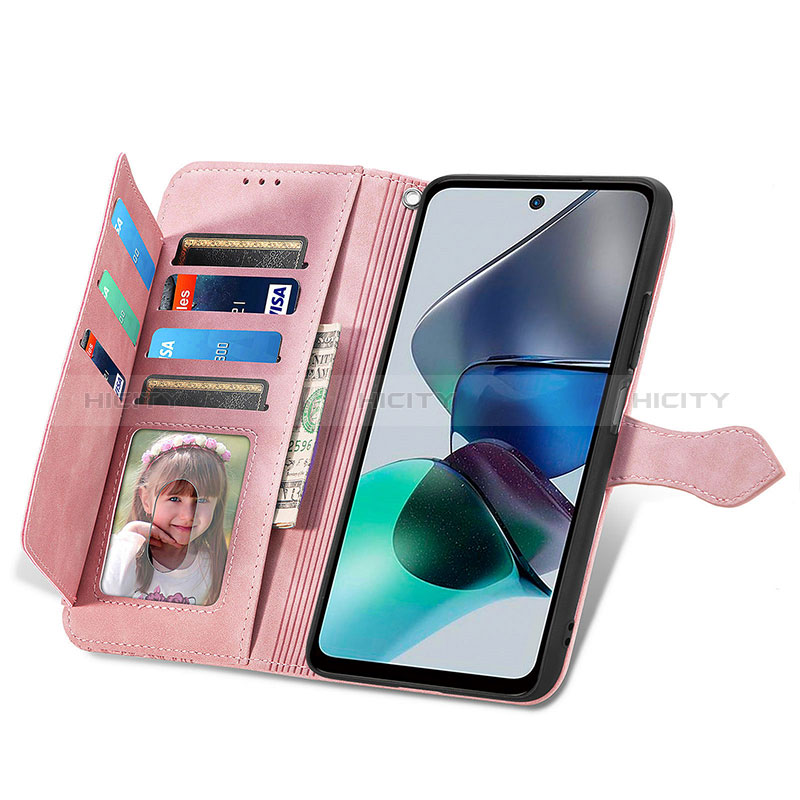 Handytasche Stand Schutzhülle Flip Leder Hülle S14D für Motorola Moto G13 groß