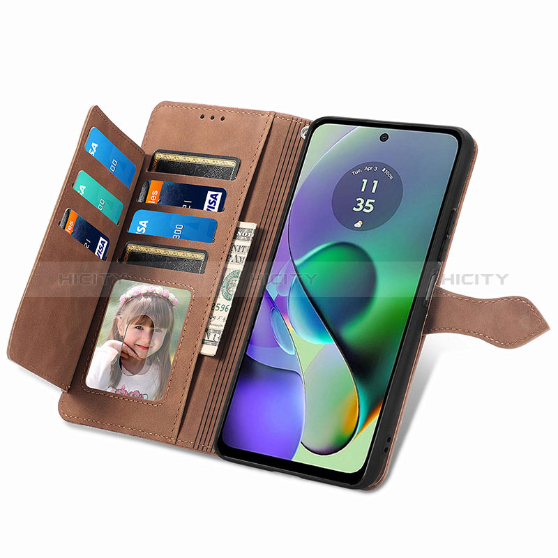 Handytasche Stand Schutzhülle Flip Leder Hülle S14D für Motorola Moto G54 5G groß