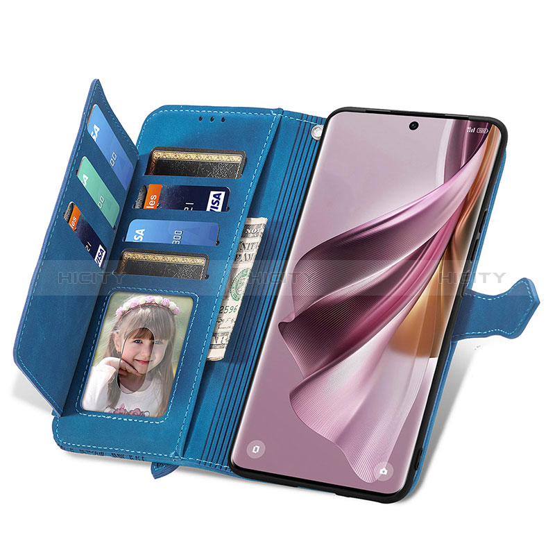 Handytasche Stand Schutzhülle Flip Leder Hülle S14D für Oppo Reno10 5G groß