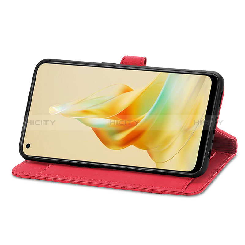 Handytasche Stand Schutzhülle Flip Leder Hülle S14D für Oppo Reno8 T 4G groß