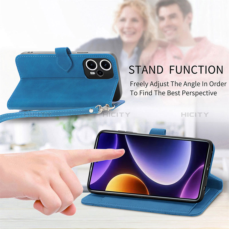 Handytasche Stand Schutzhülle Flip Leder Hülle S14D für Xiaomi Poco F5 5G groß