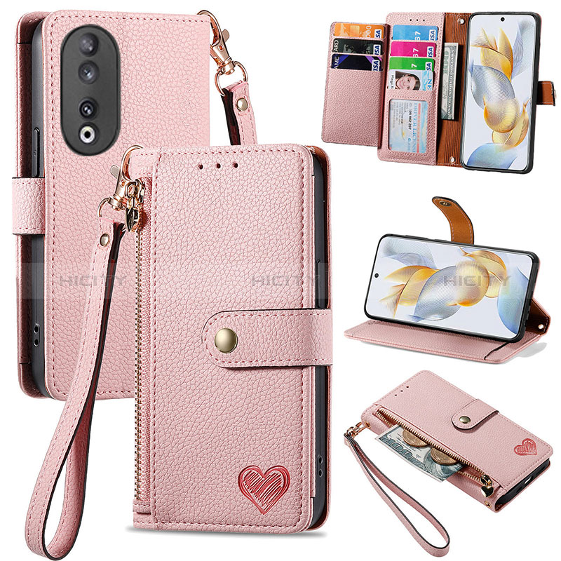 Handytasche Stand Schutzhülle Flip Leder Hülle S15D für Huawei Honor 90 5G Rosa