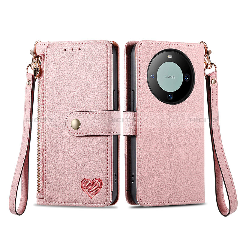 Handytasche Stand Schutzhülle Flip Leder Hülle S15D für Huawei Mate 60 Pro Rosa