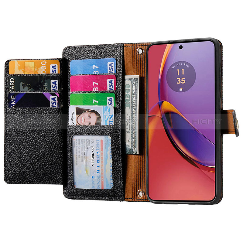 Handytasche Stand Schutzhülle Flip Leder Hülle S15D für Motorola Moto G84 5G