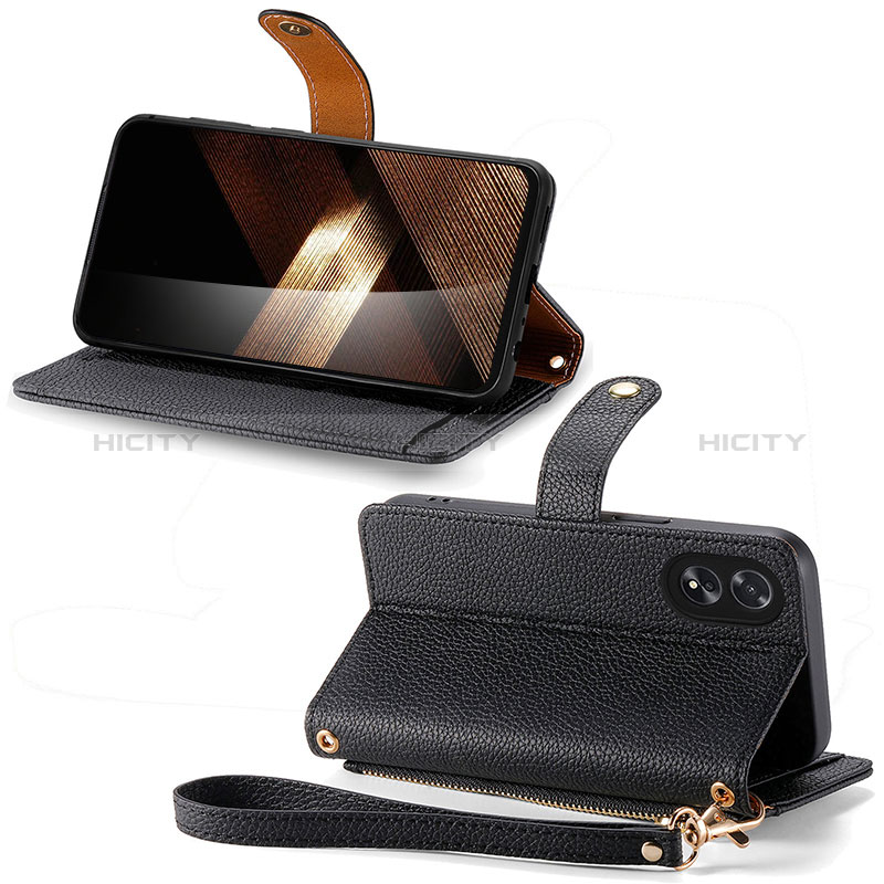 Handytasche Stand Schutzhülle Flip Leder Hülle S15D für Oppo A18 groß