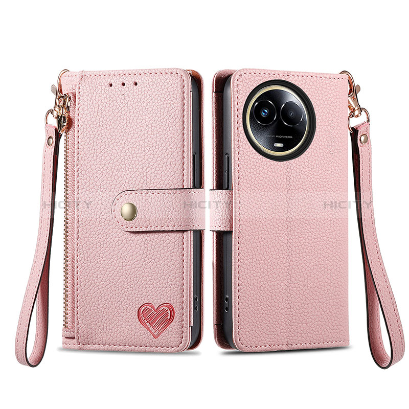 Handytasche Stand Schutzhülle Flip Leder Hülle S15D für Realme V50s 5G Rosa Plus